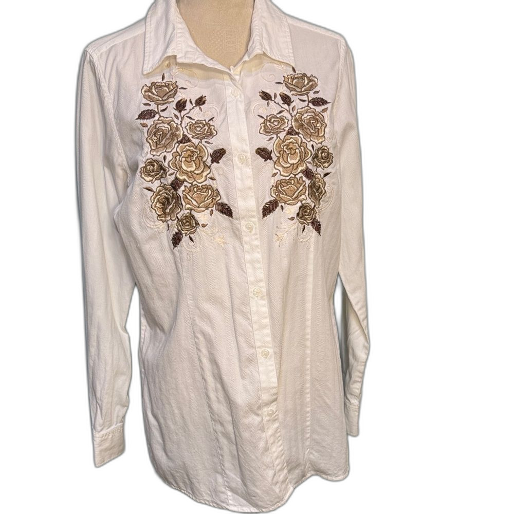 Alan Jackson Floral embroidered western shirt Size XL